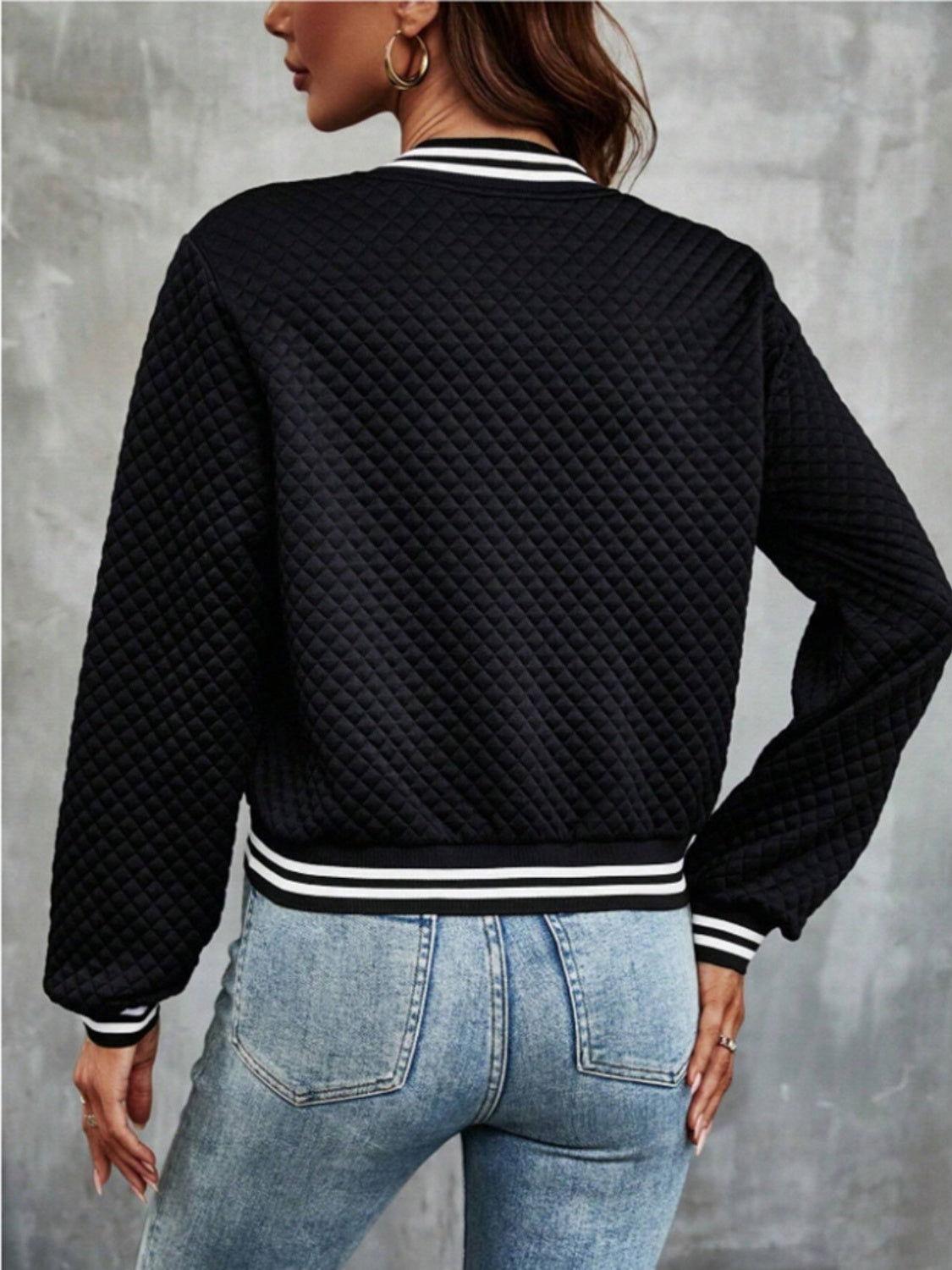 Zip Up Long Sleeve Jacket - Clothes For Her Online Store