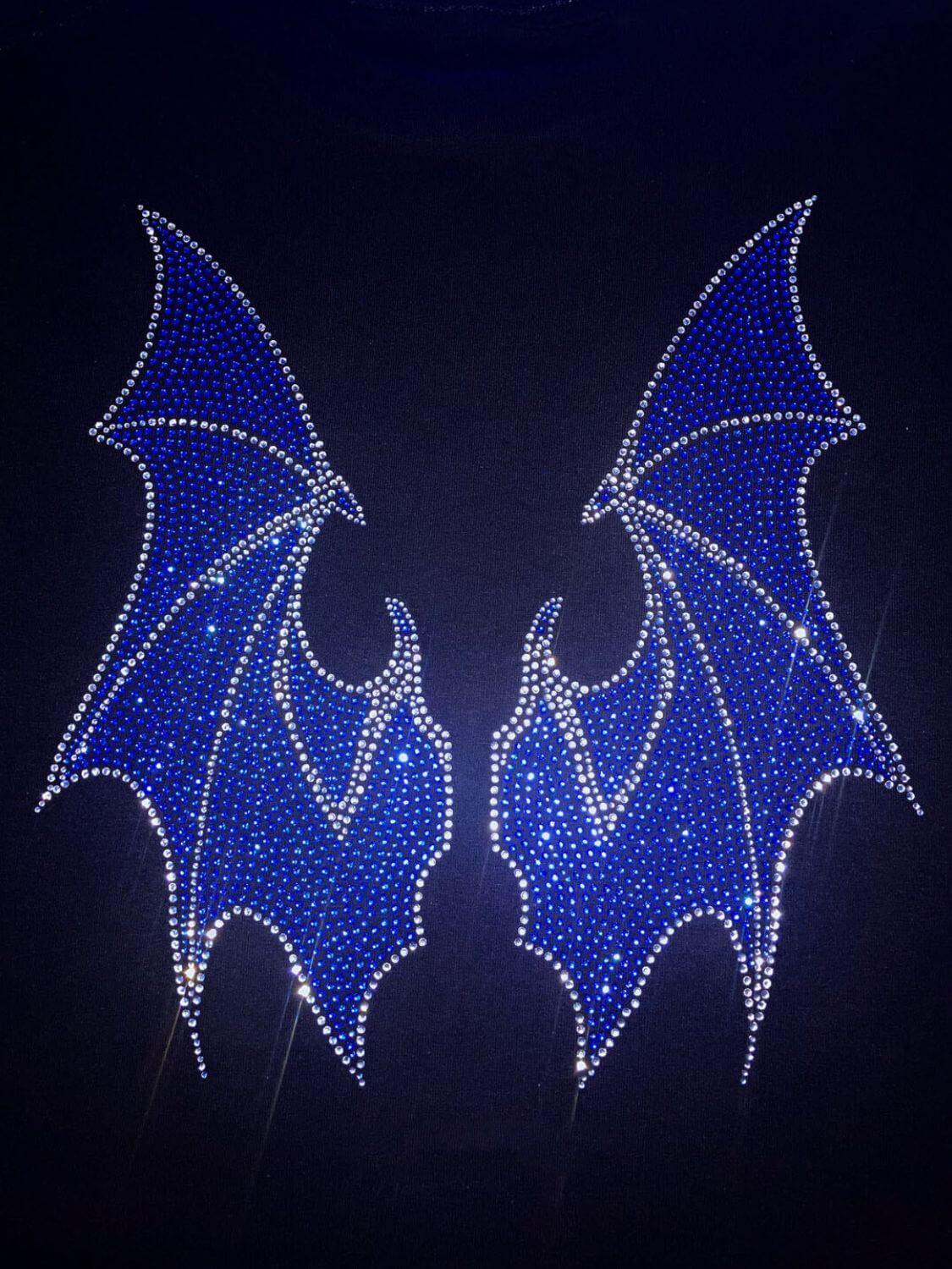 Men's Rhinestone Bat Zip Up Hoodie - Clothes For Her Online Store