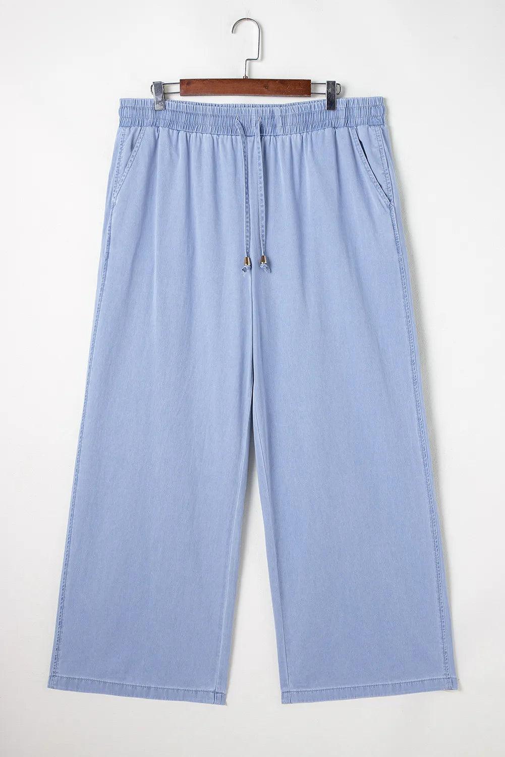 Plus Size Drawstring Wide Leg Jeans - Clothes For Her Online Store