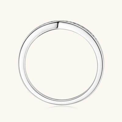 925 Sterling Silver Inlaid Moissanite Ring - Clothes For Her Online Store