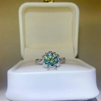 2 Carat Moissanite 925 Sterling Silver Ring - Clothes For Her Online Store