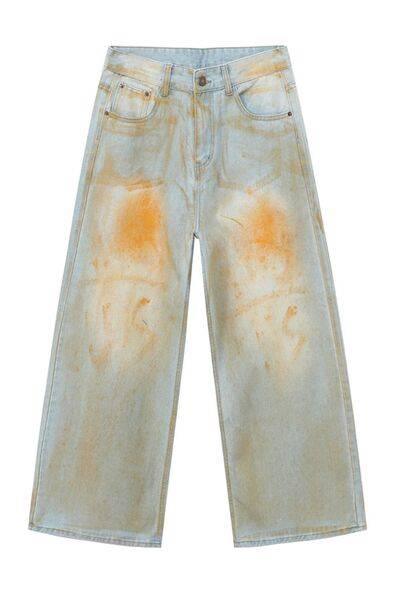 Waste Soil Wide Leg Jeans - Clothes For Her Online Store