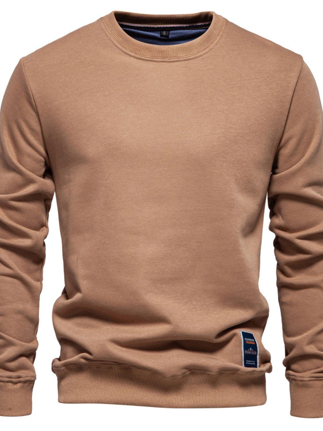 Men's Round Neck Long Sleeve Sweatshirt - Clothes For Her Online Store