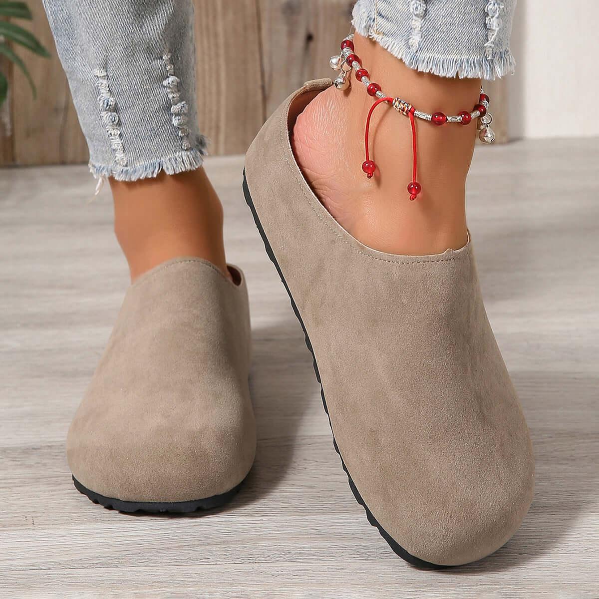 Round Toe Flats Slip-Ons - Clothes For Her Online Store