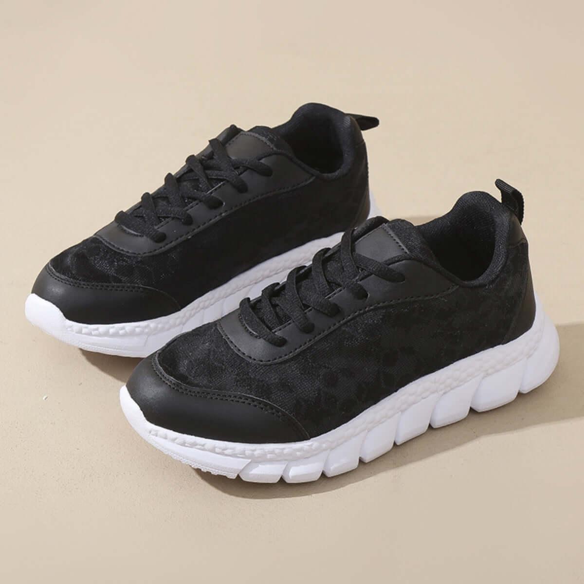 Lace Up Round Toe Star Mesh Athletic - Clothes For Her Online Store