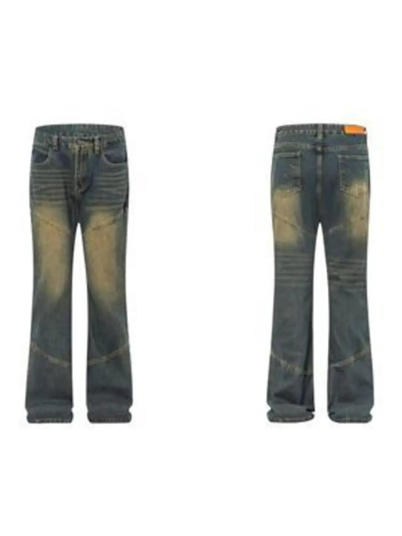 Men's Full Size Vintage Wash Bootcut Denim Jeans Plus Size
