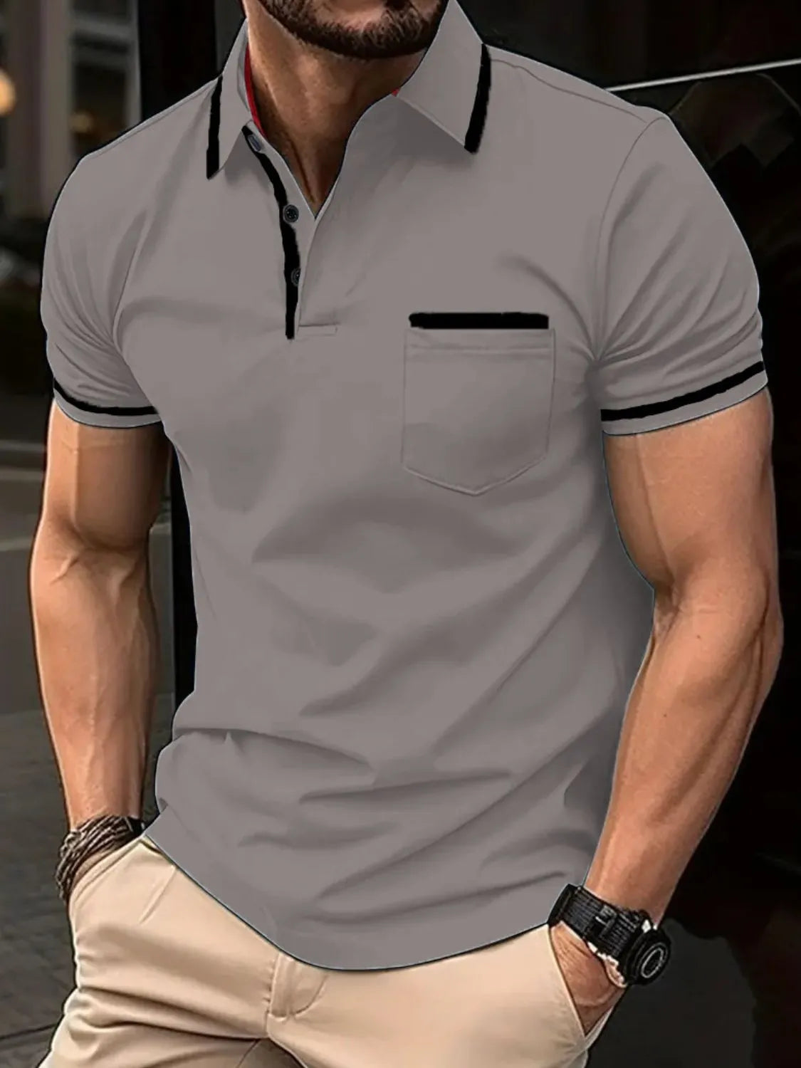 Men's Full Size Collared Neck Short Sleeve Polo Plus Size