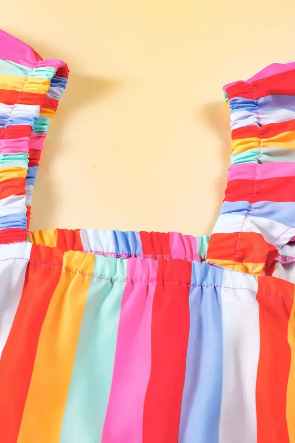 Stripe Ruffled Straps Babydoll Cami - Clothes For Her Online Store