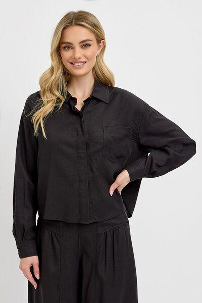 RISEN Button Down Long Sleeve Shirt - Clothes For Her Online Store