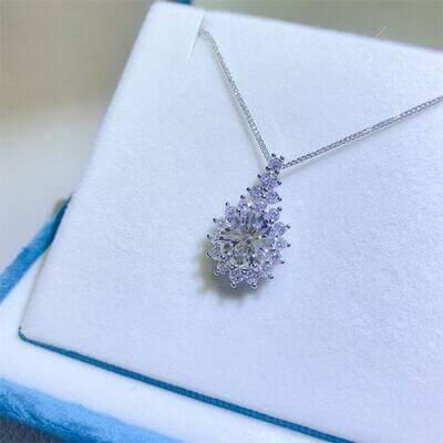 5 Carat Moissanite 925 Sterling Silver Pendant Necklace - Clothes For Her Online Store