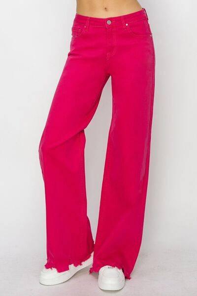 RISEN High Rise Wide Leg Jeans - Clothes For Her Online Store
