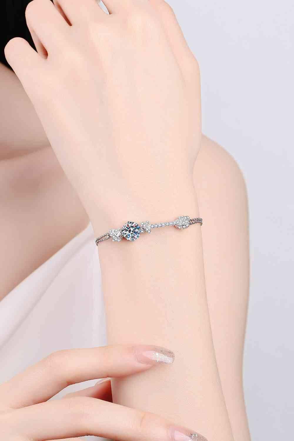 2 Carat Moissanite 925 Sterling Silver Bracelet - Clothes For Her Online Store