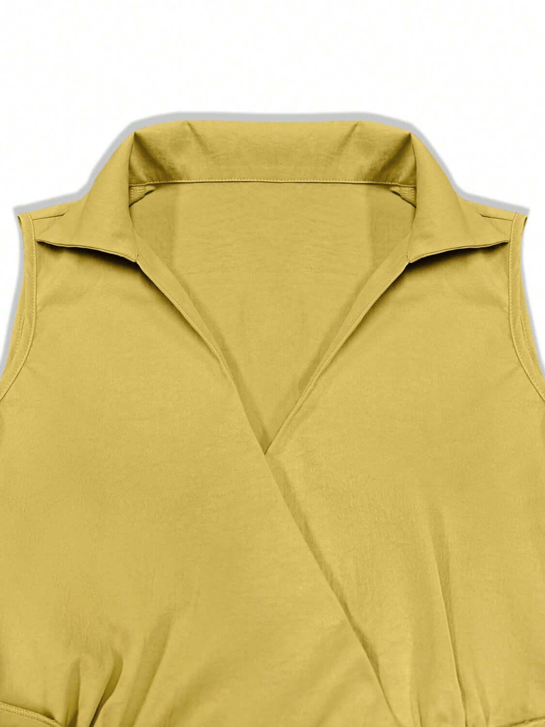 Tie Waist Sleeveless Midi Dress with Pockets - Clothes For Her Online Store