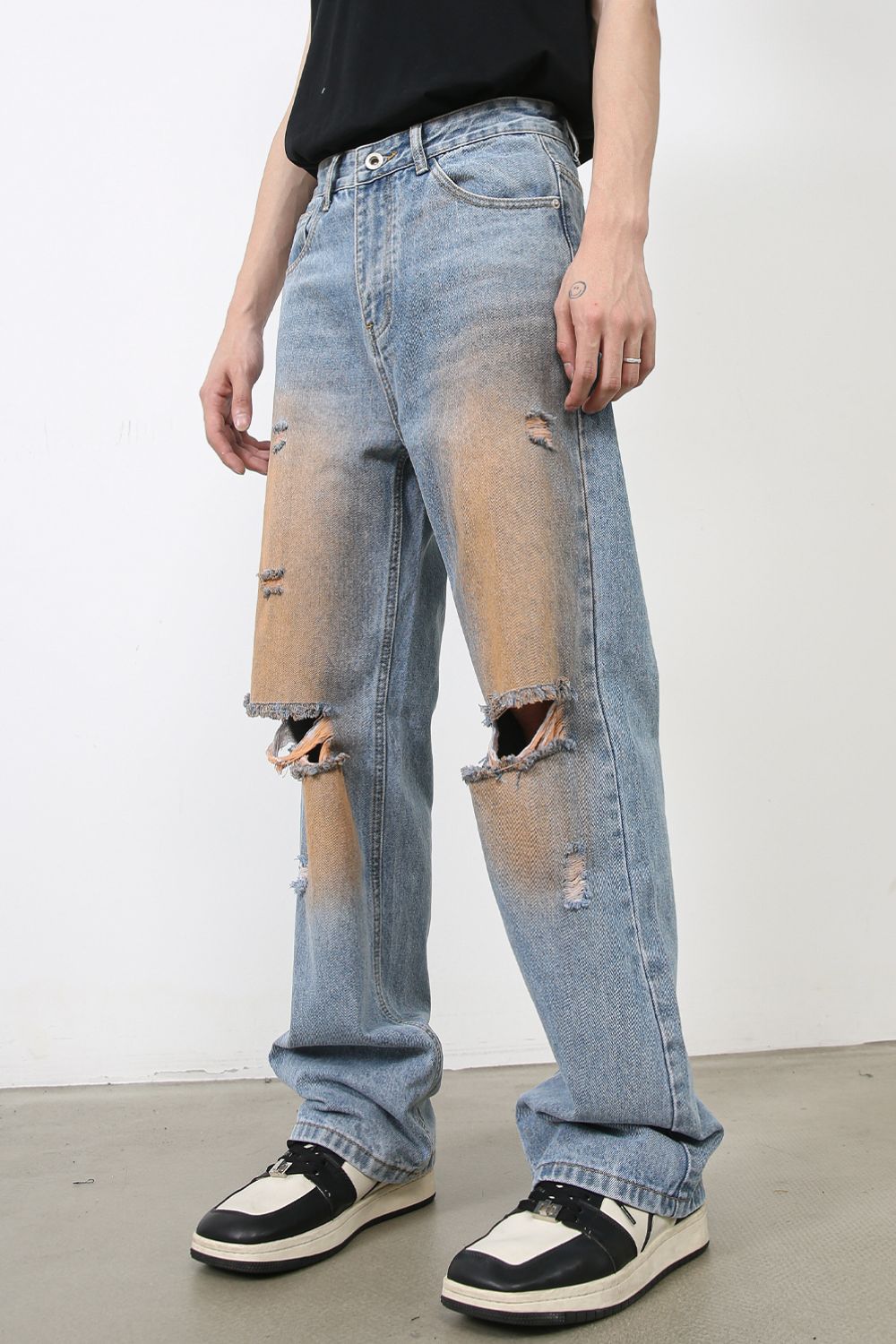 Men's Distressed Jeans with Pockets - Clothes For Her Online Store
