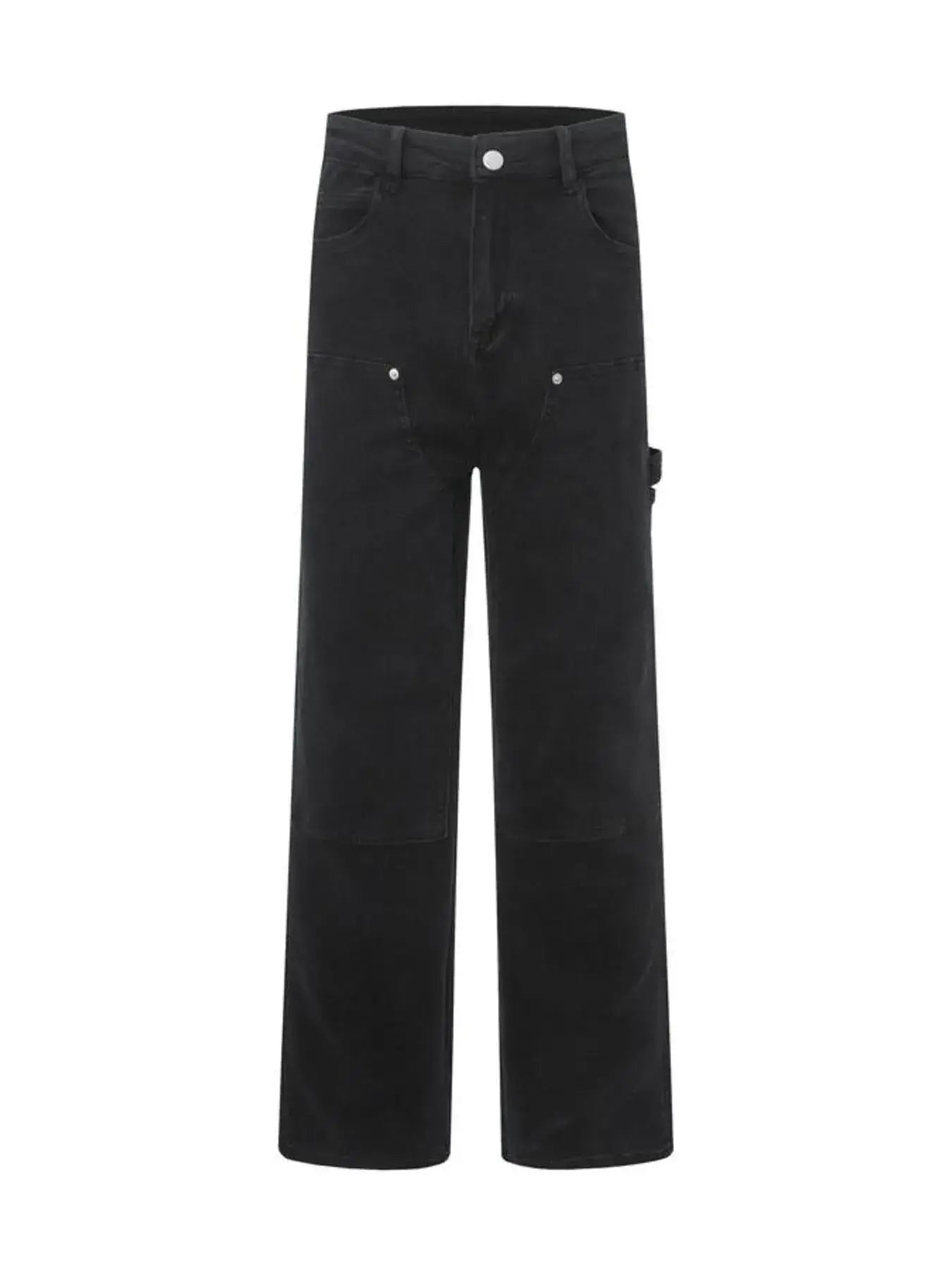Men's High Waist Straight Leg Cargo Jeans