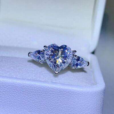 3 Carat Moissanite 925 Sterling Silver Ring - Clothes For Her Online Store