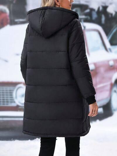 Plus Size Zip Up Hooded Winter Coat - Clothes For Her Online Store