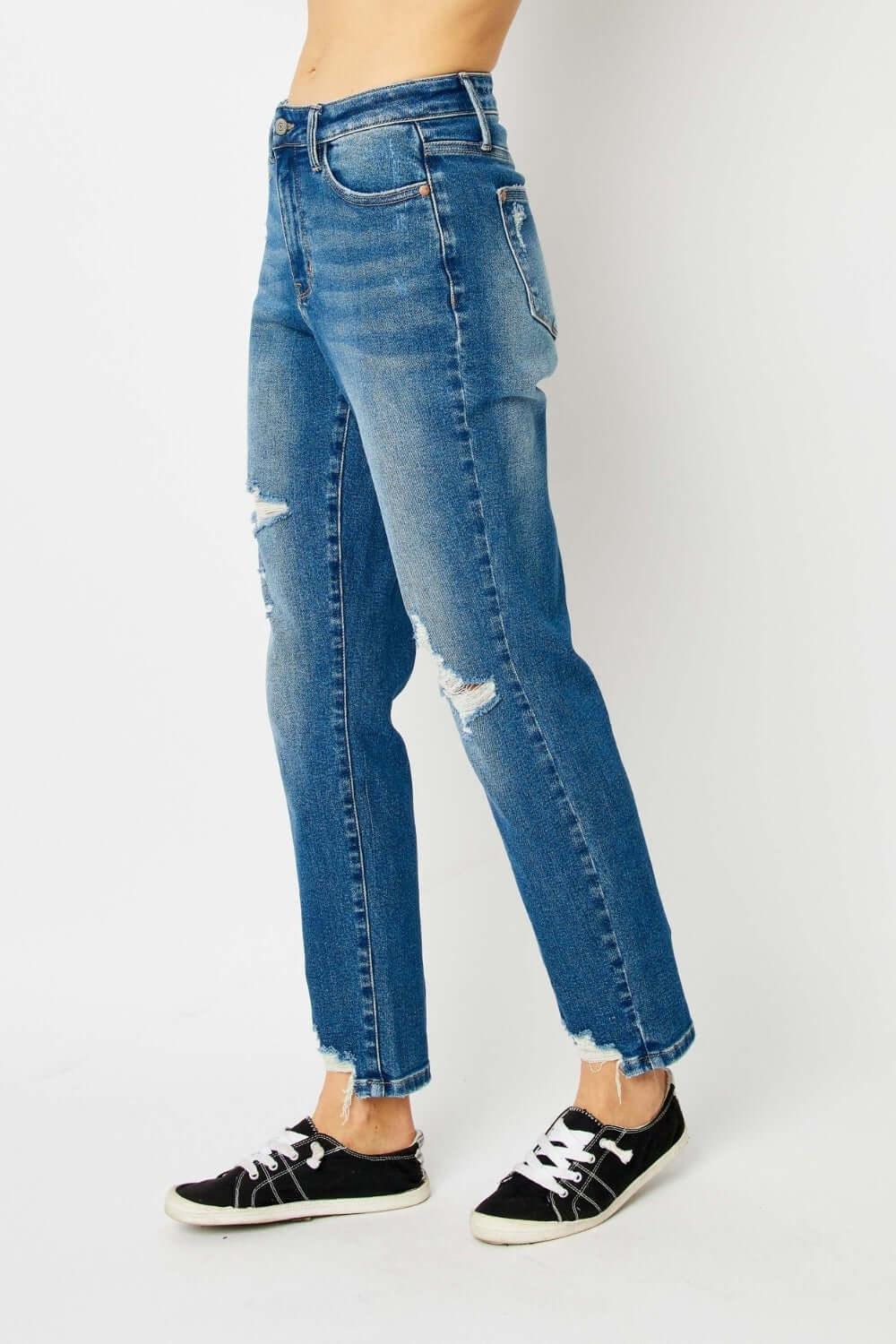 Judy Blue Full Size Queen Of Hearts Coin Pocket BF Jeans - Clothes For Her Online Store