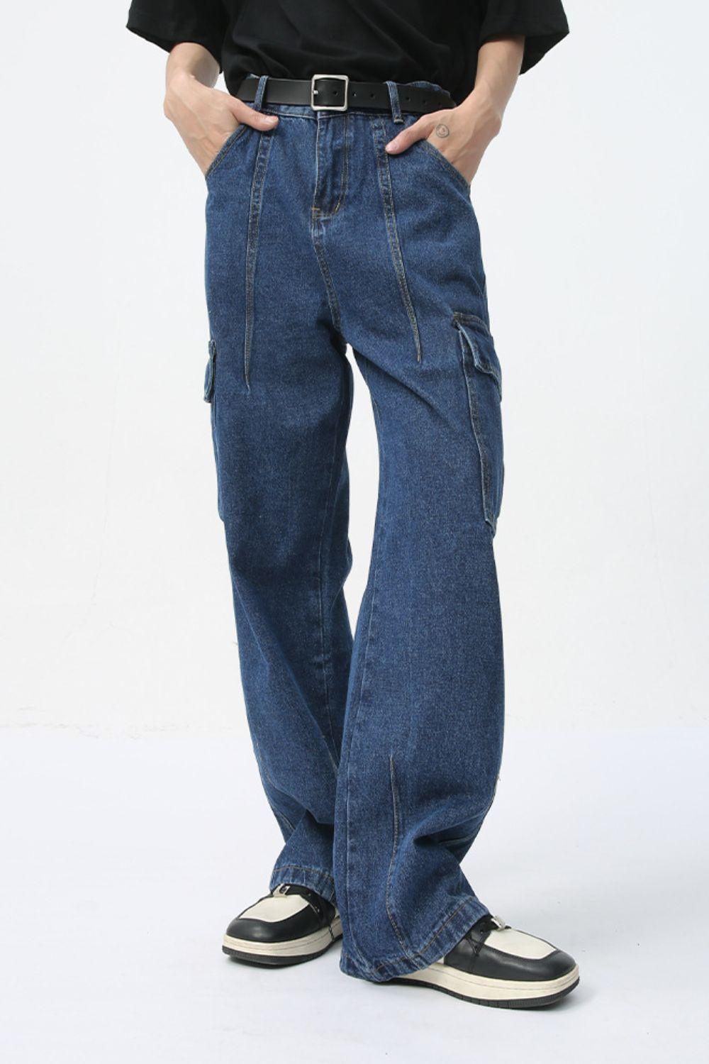 Men's Straight Cargo Jeans - Clothes For Her Online Store