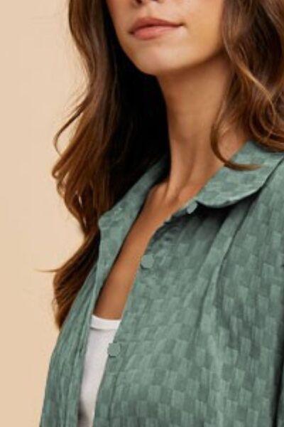 Annie Wear Checkered Button Up Half Sleeve Shirt - Clothes For Her Online Store