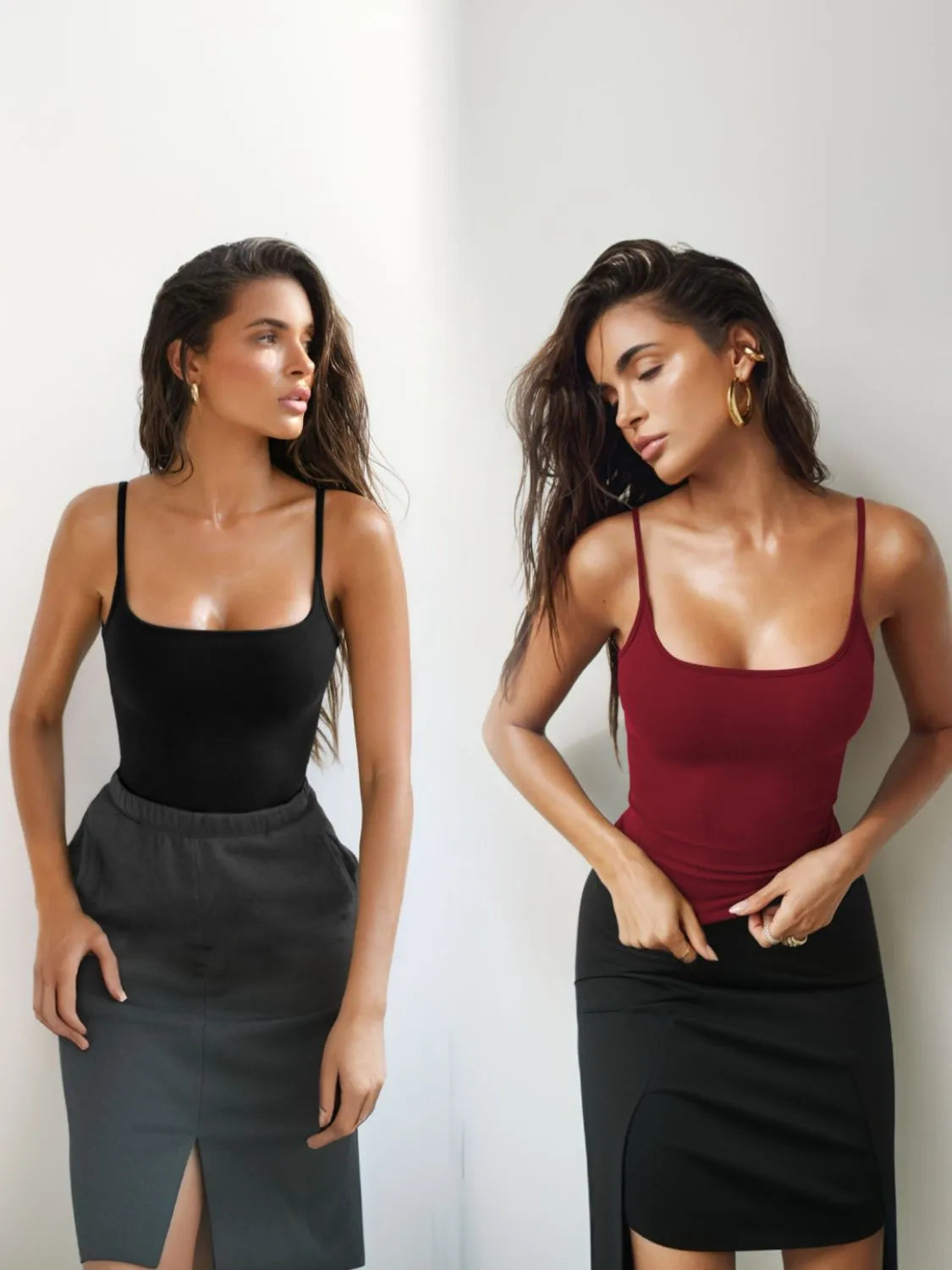Square Neck 2 Piece Cami - Clothes For Her Online Store