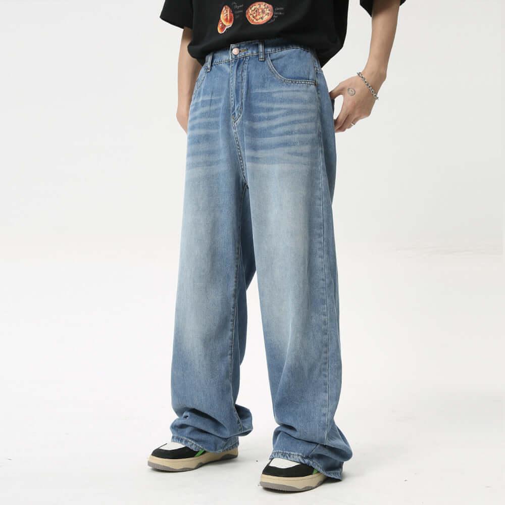 Men's Washed Straight Jeans - Clothes For Her Online Store