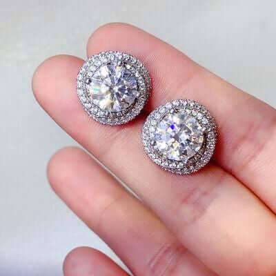 6 Carat Moissanite 925 Sterling Silver Earrings - Clothes For Her Online Store