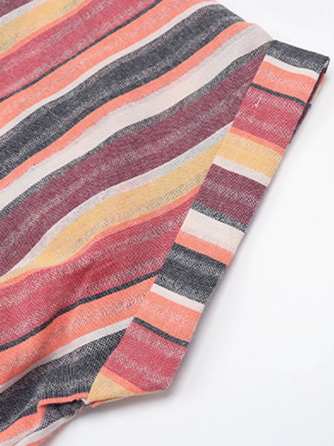 Striped Surplice Short Sleeve Dress