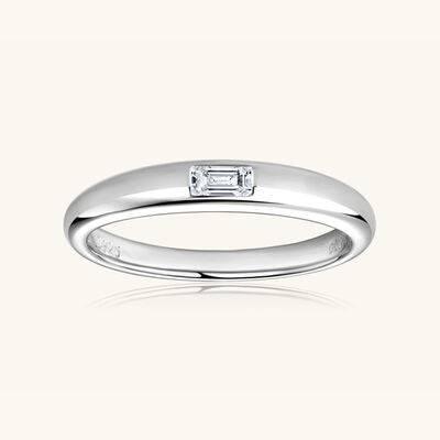 925 Sterling Silver Inlaid Moissanite Ring - Clothes For Her Online Store