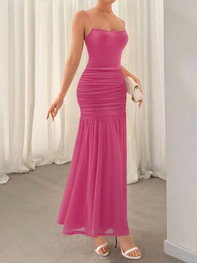 Ruched Maxi Cami Dress - Clothes For Her Online Store