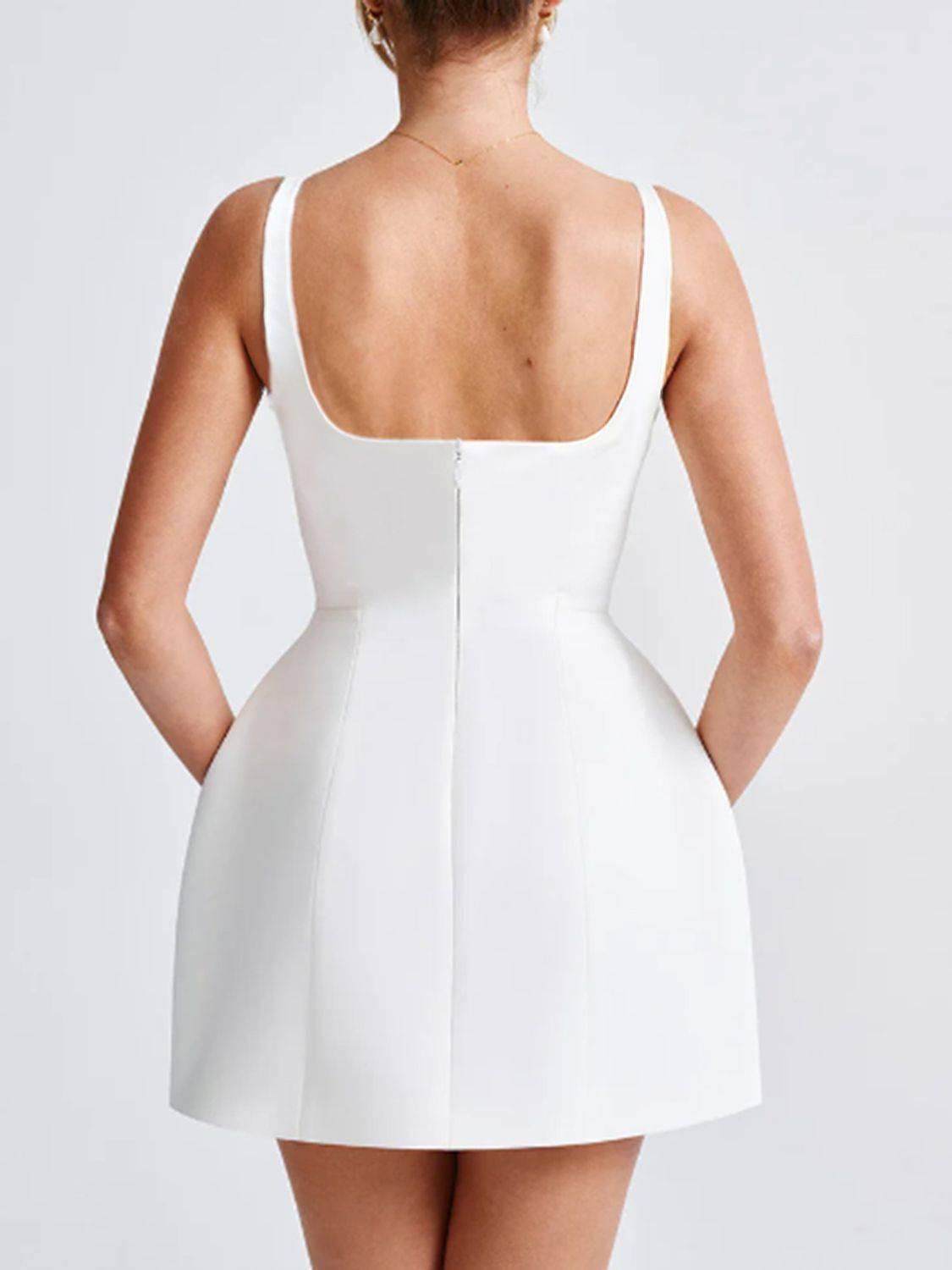 Devine Scoop Neck Wide Strap Mini Dress - Clothes For Her Online Store