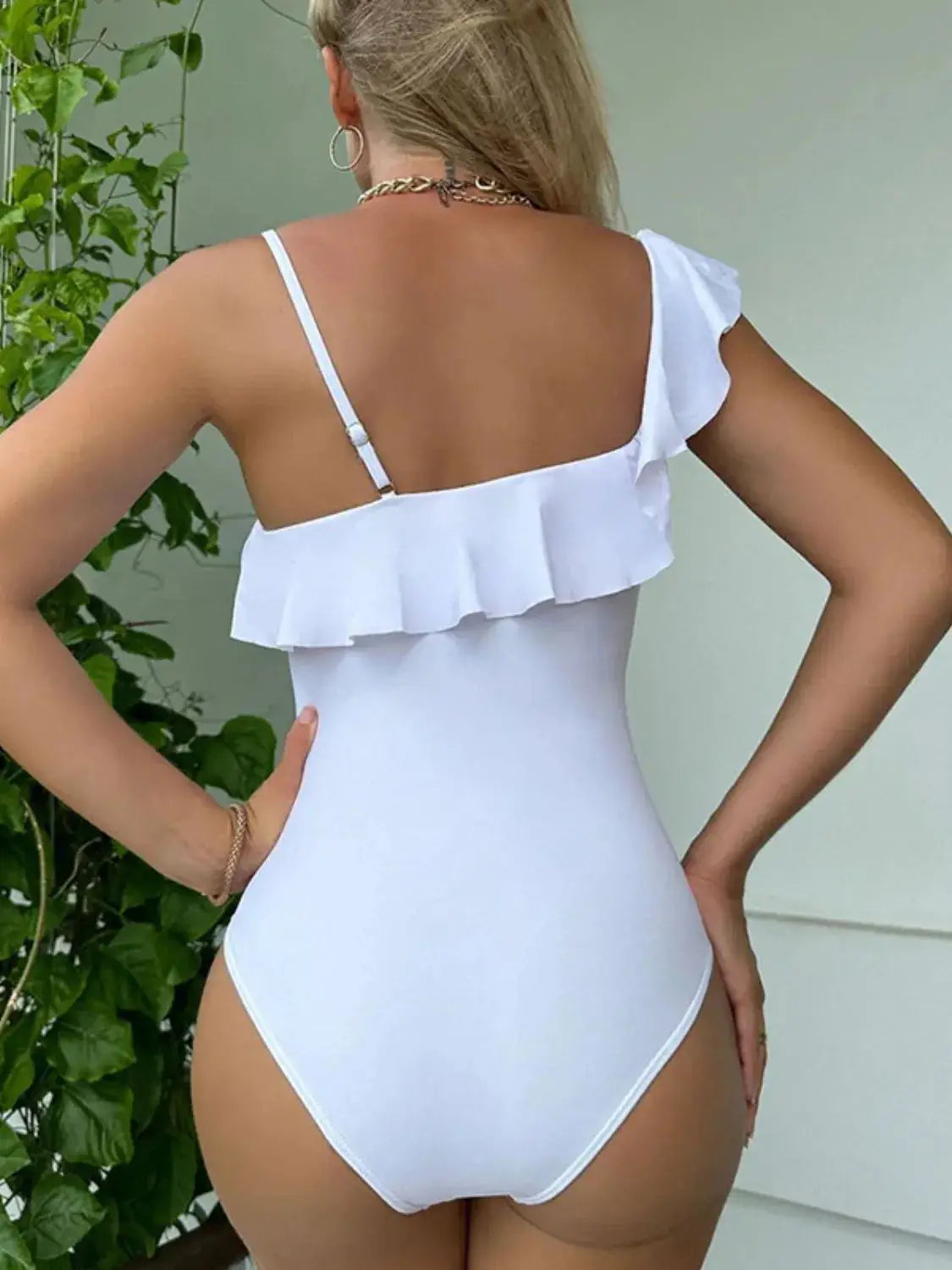 Asymmetrical Ruffled One-Piece Swimwear - Clothes For Her Online Store
