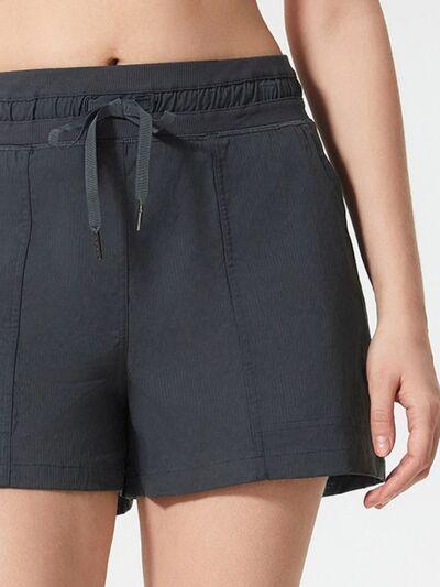 Millennia Drawstring Active Shorts with Pockets - Clothes For Her Online Store