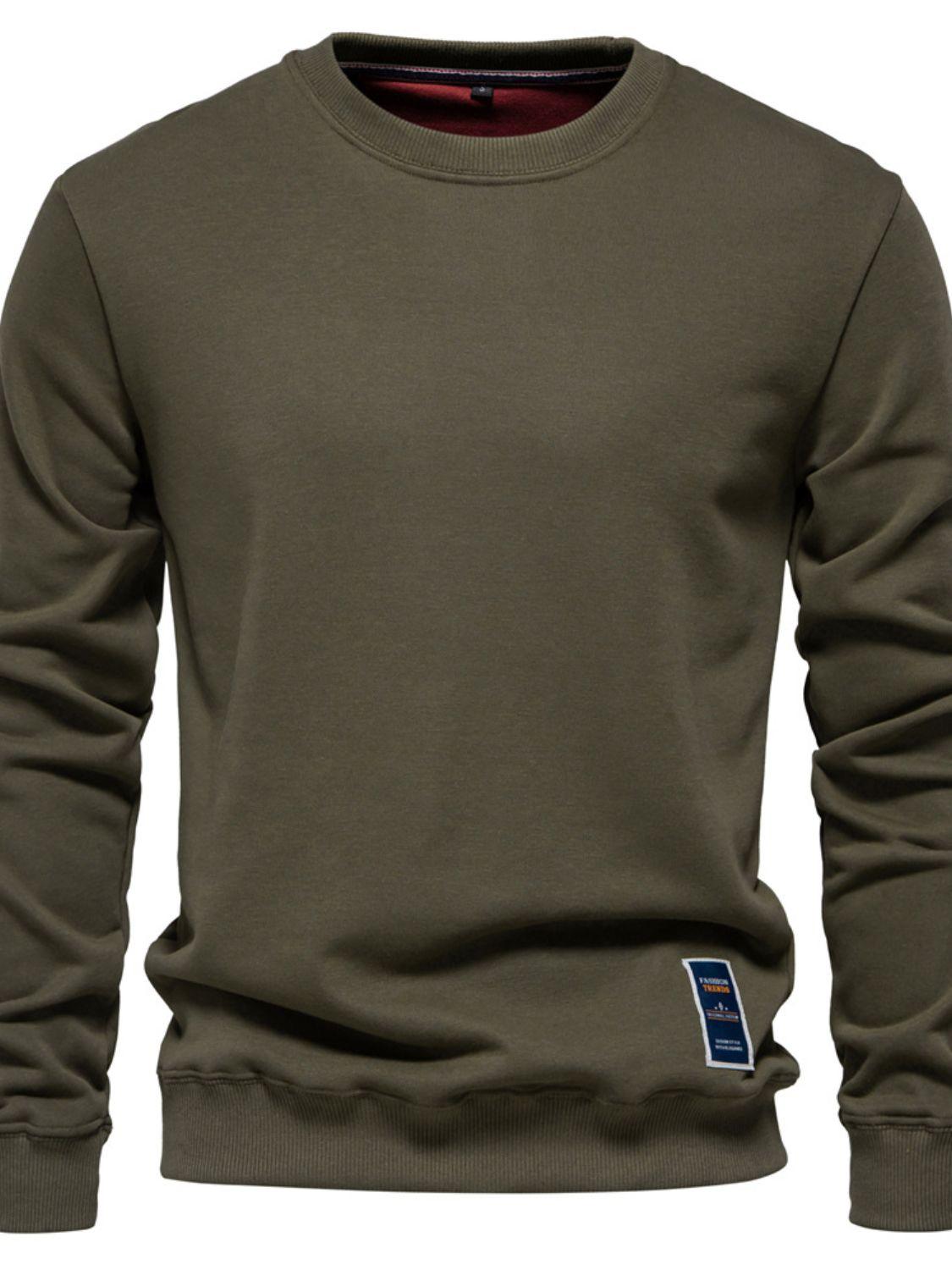 Men's Round Neck Long Sleeve Sweatshirt - Clothes For Her Online Store
