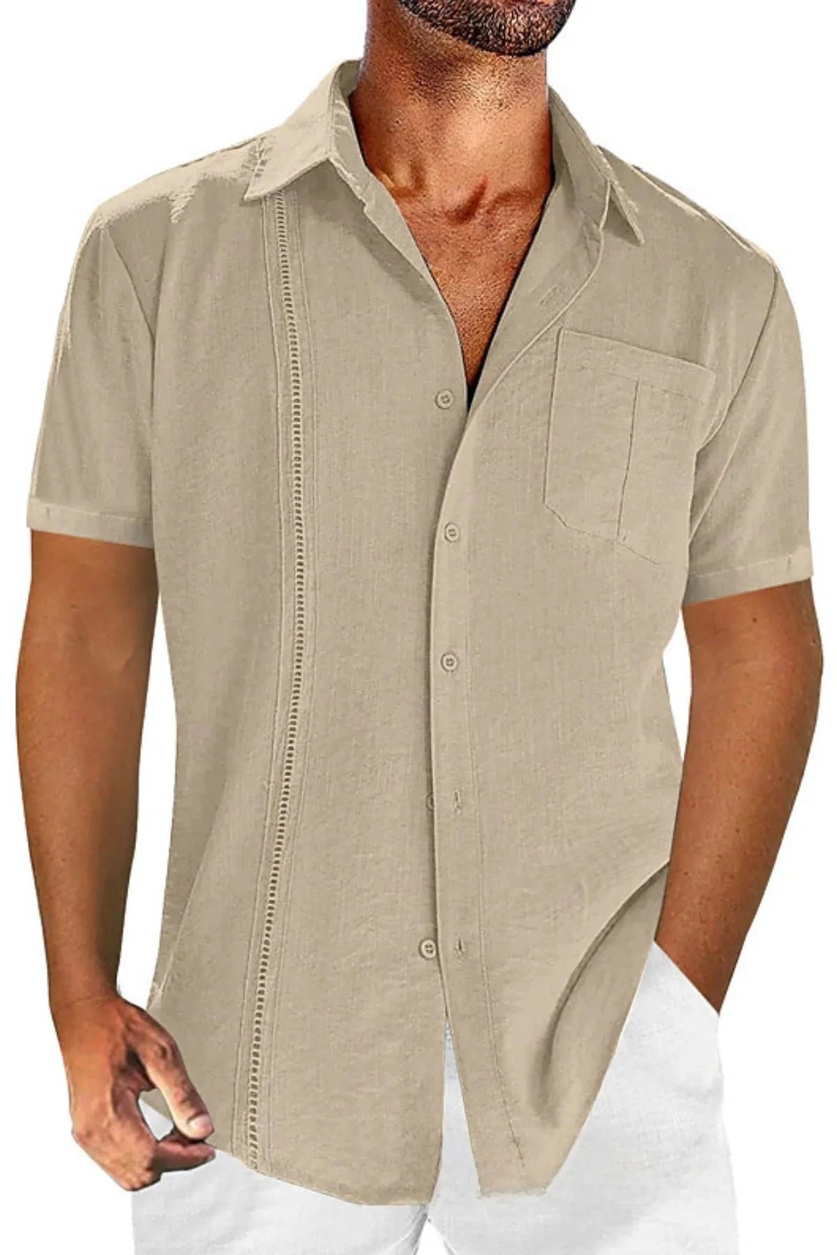 Men's Full Size Casual Short Sleeve Button Down Shirt Plus Size
