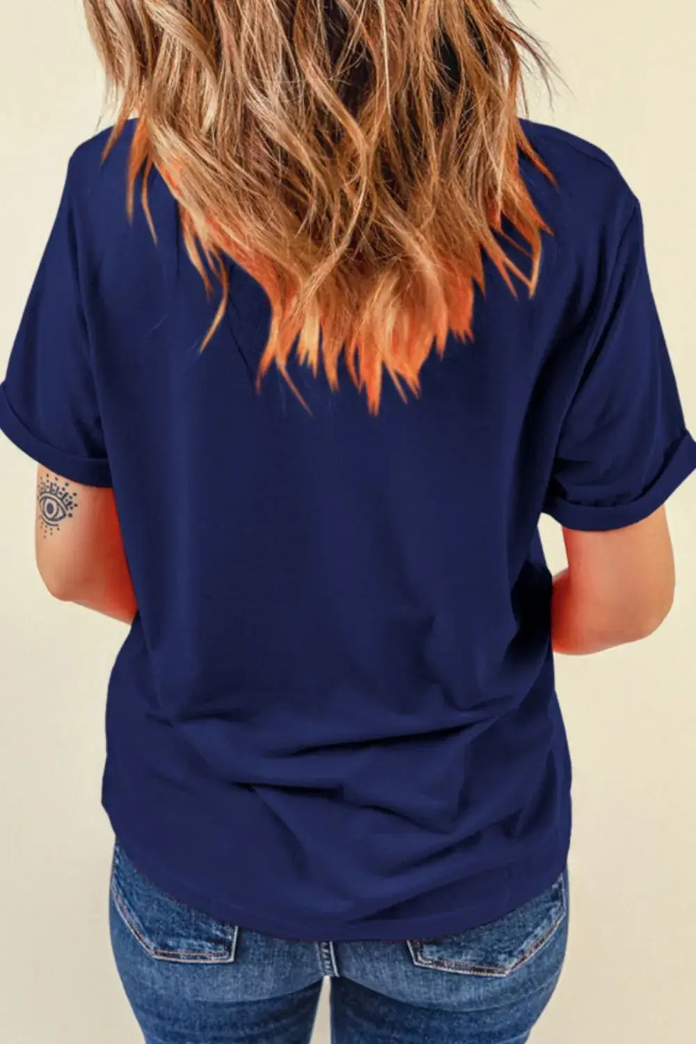 USA Letter Round Neck T-Shirt