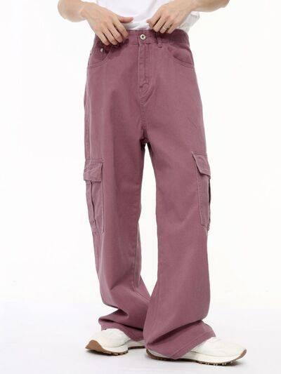Wide Leg Cargo Jeans - Clothes For Her Online Store