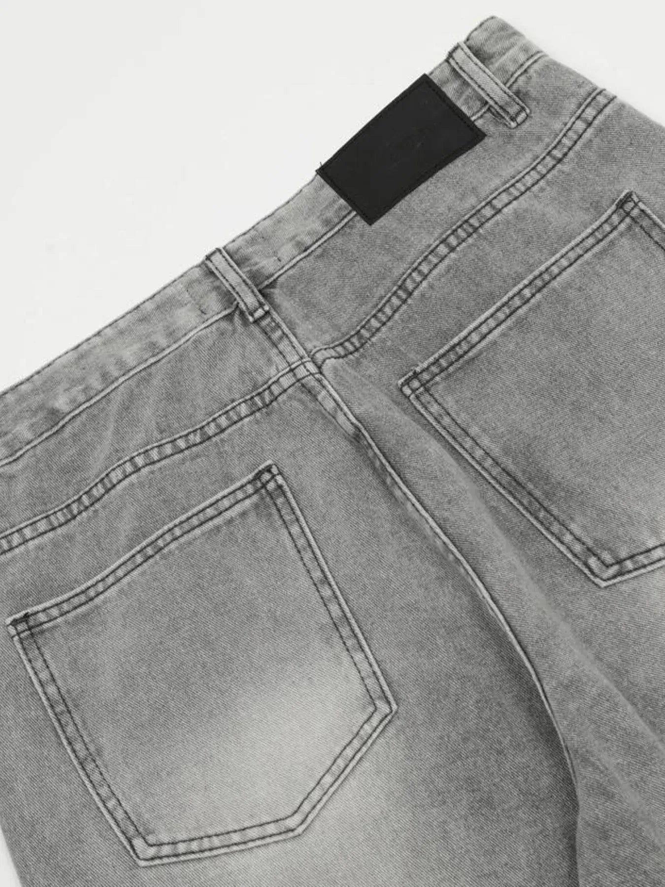 Men's High-Rise Wide Leg Washed Jeans