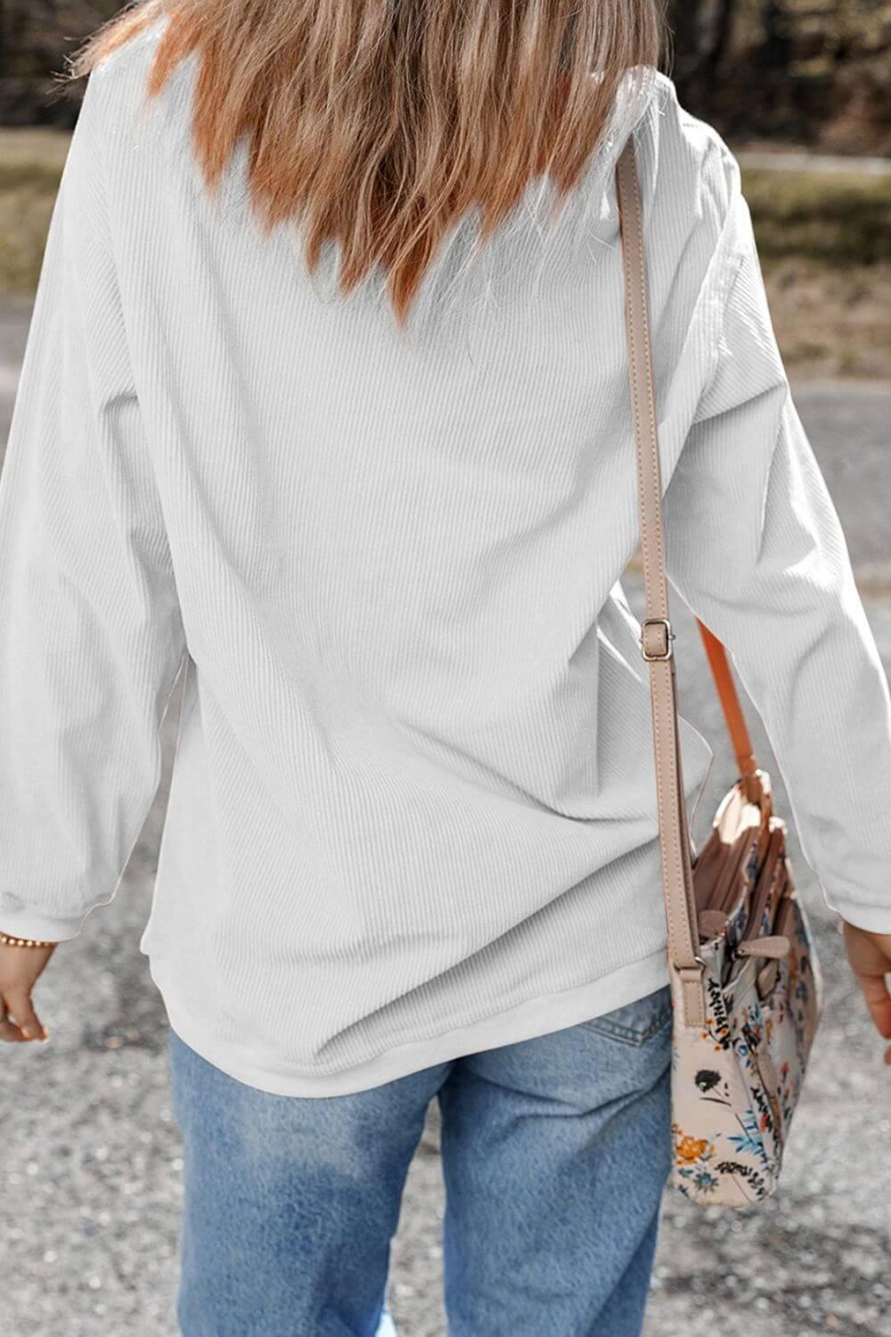 Bunny Graphic Round Neck Sweatshirt - Clothes For Her Online Store