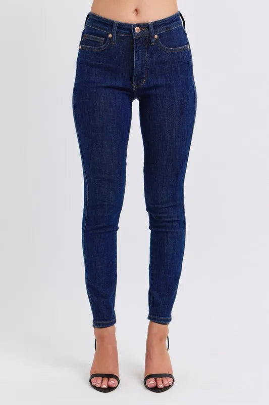Judy Blue Full Size Midi Rise Tummy Control Classic Skinny Jeans Plus Size