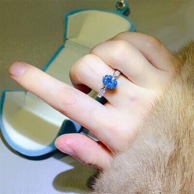 2 Carat Moissanite 925 Sterling Silver Ring - Clothes For Her Online Store
