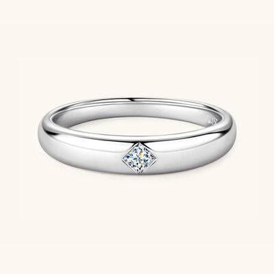 925 Sterling Silver Inlaid Moissanite Ring - Clothes For Her Online Store