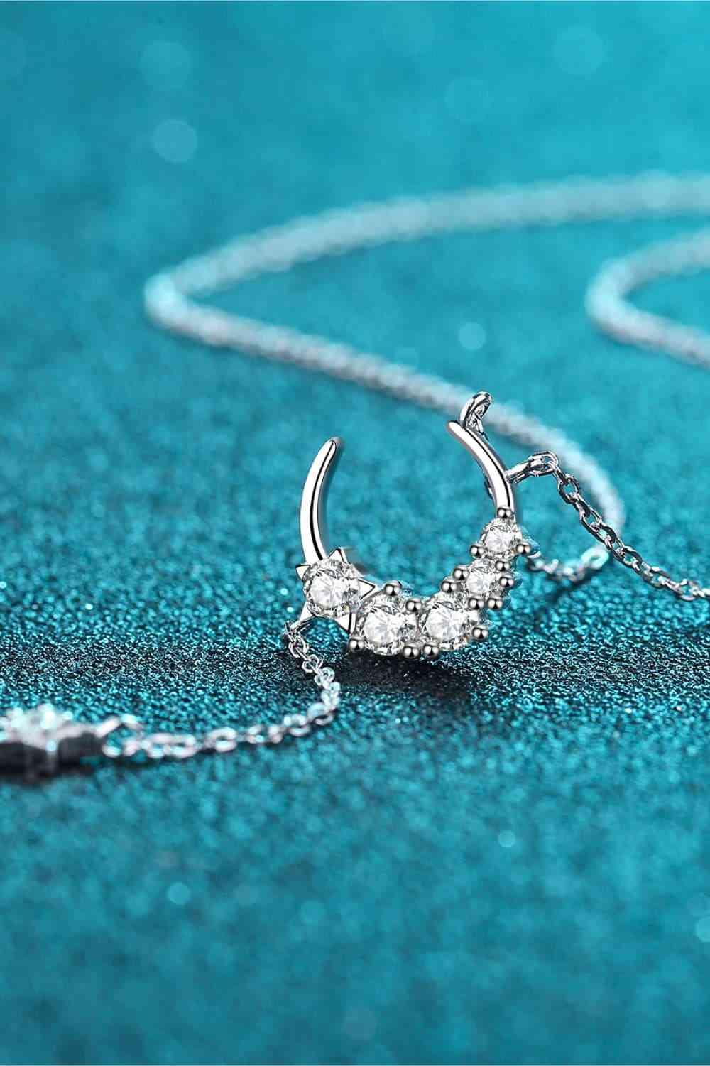 Star & Moon Moissanite Necklace - Clothes For Her Online Store