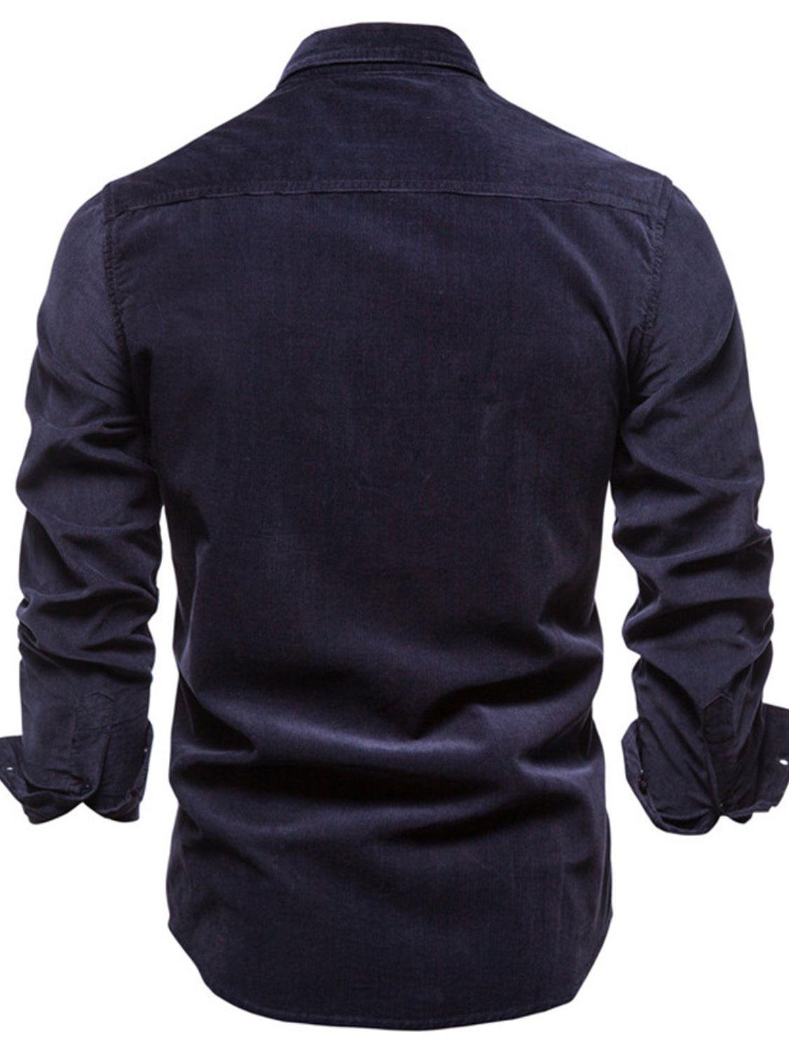 Men's Full Size Button Down Collared Neck Shirt Plus Size - Clothes For Her Online Store