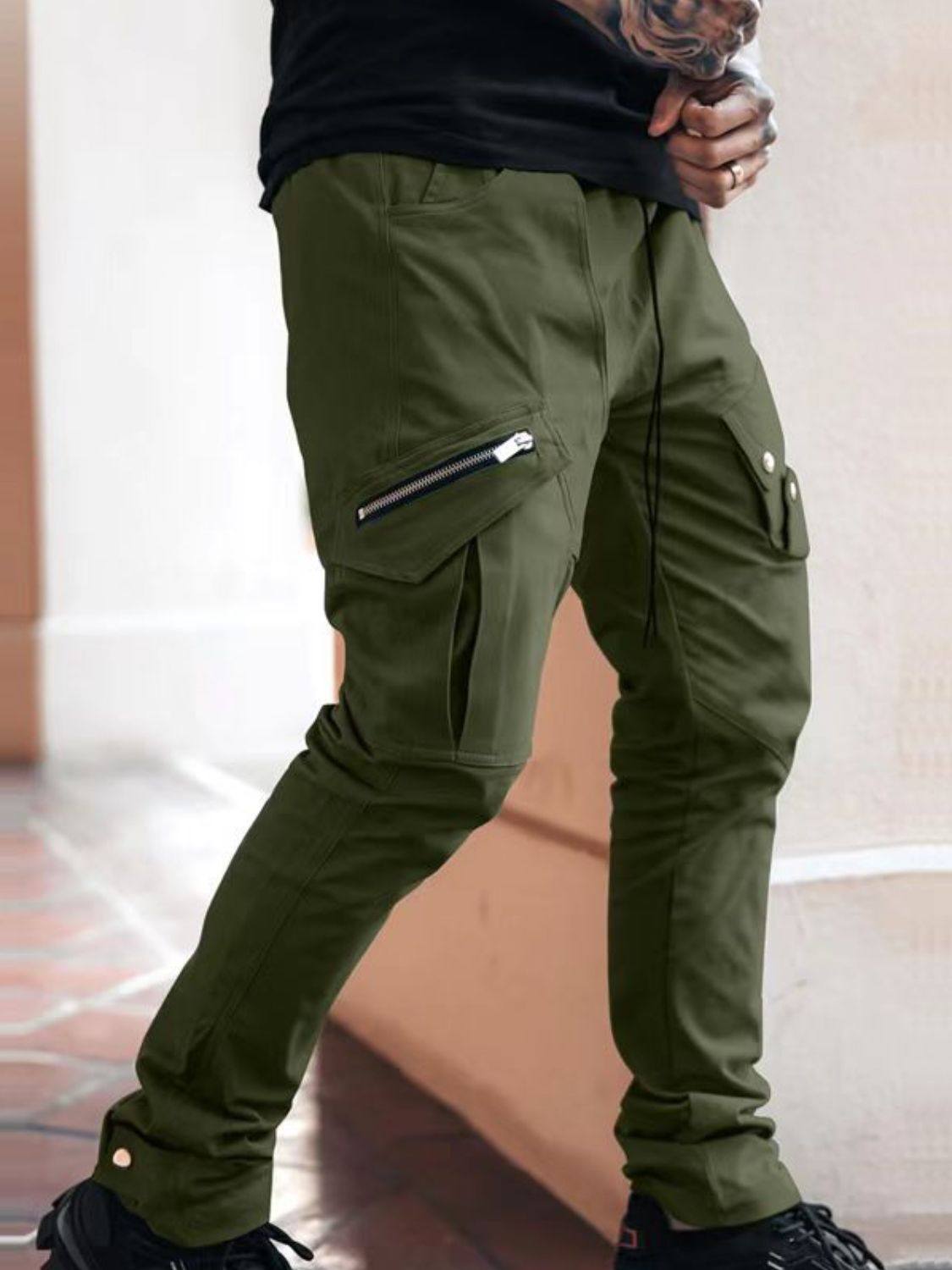Men's Plus Size Pants with Cargo Pockets