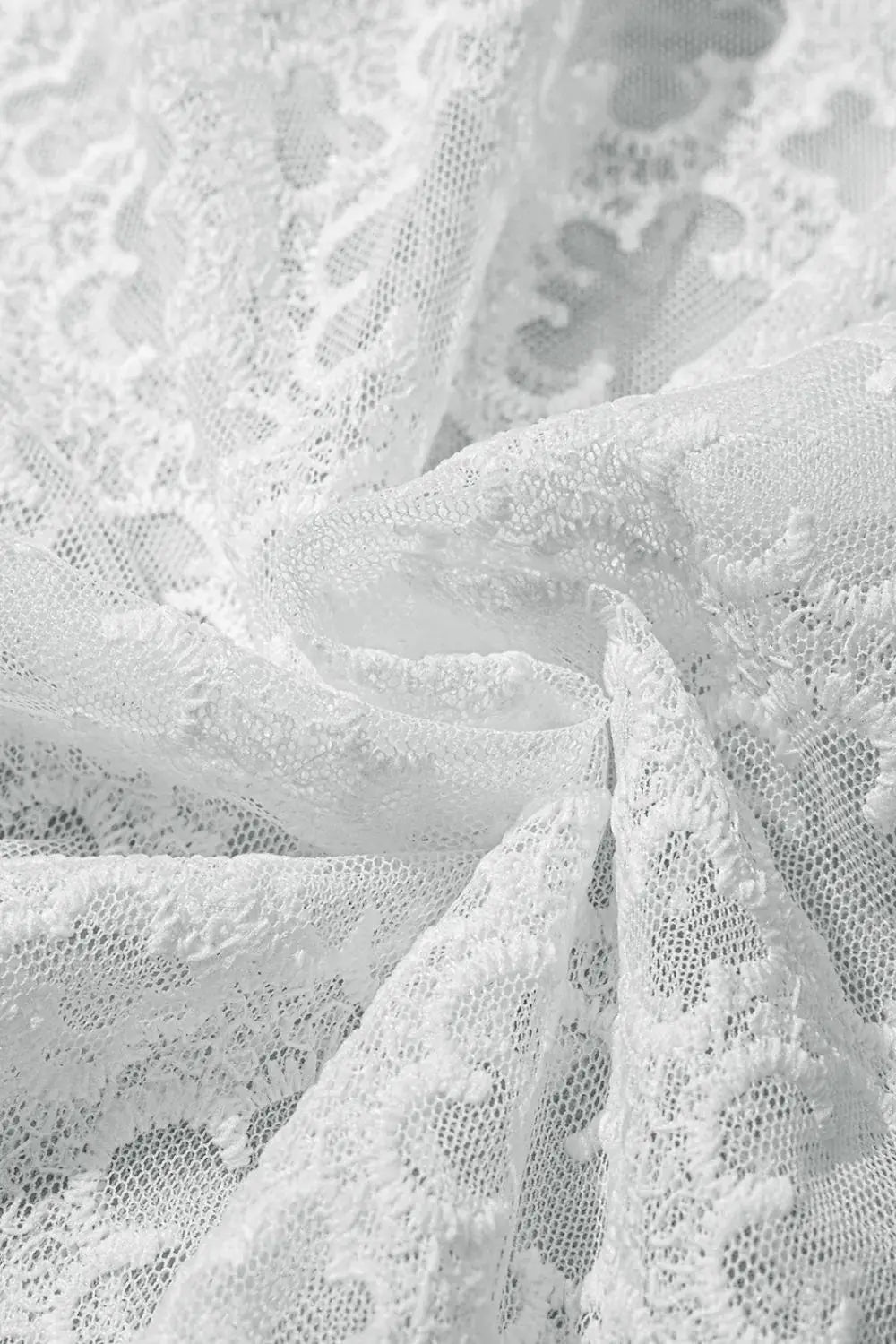 Lace Puff Sleeve Empire Waist Mini Dress - Clothes For Her Online Store