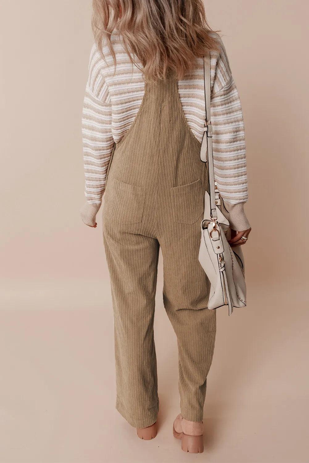 Square Neck Wide Strap Overalls - Clothes For Her Online Store