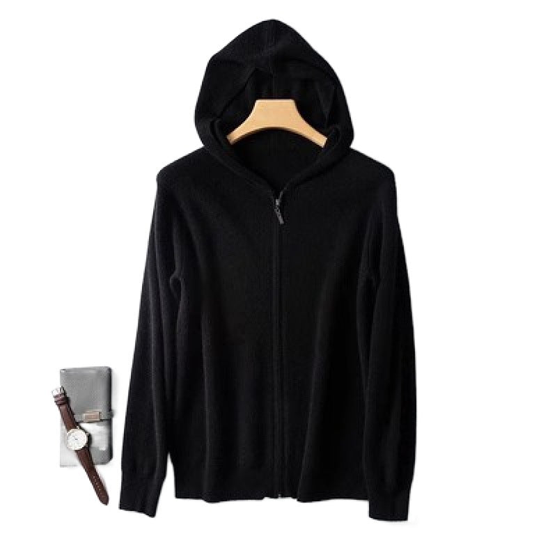 Men's Plus Size Zip Up Long Sleeve Hooded Cardigan - Clothes For Her Online Store