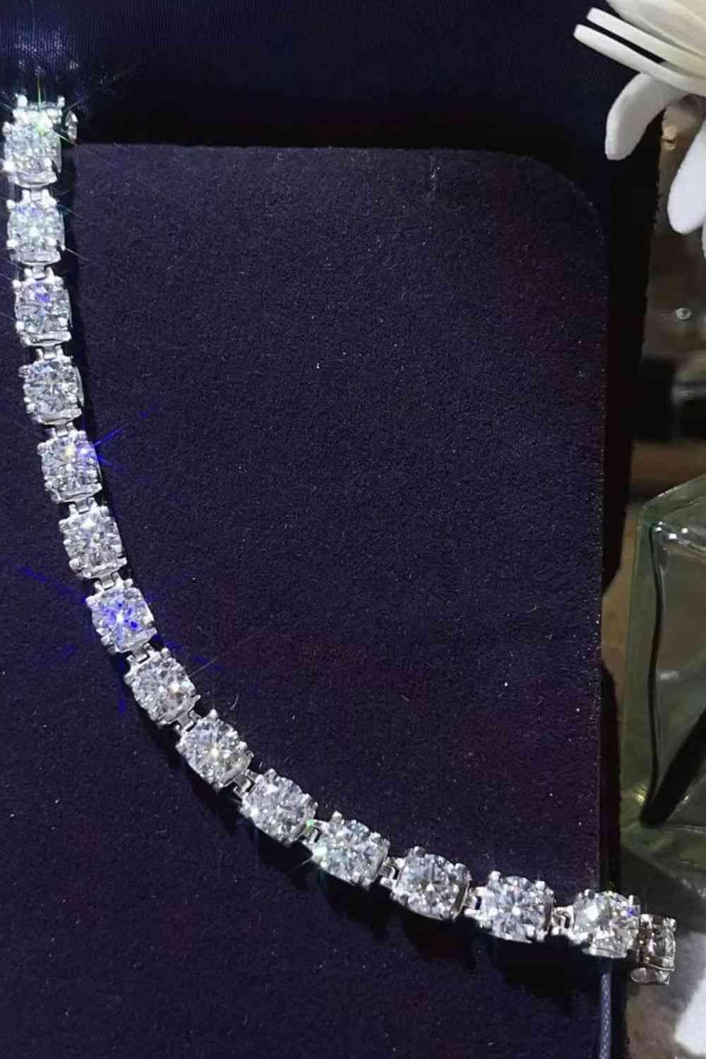 10 Carat Moissanite Platinum-Plated Bracelet - Clothes For Her Online Store