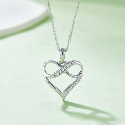 Moissanite 925 Sterling Silver Heart Necklace - Clothes For Her Online Store